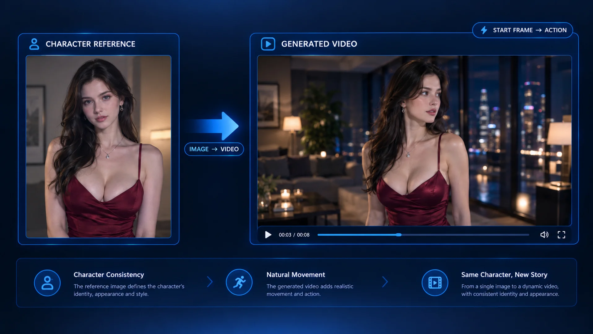 Second character reference portrait for an image-led generation route
