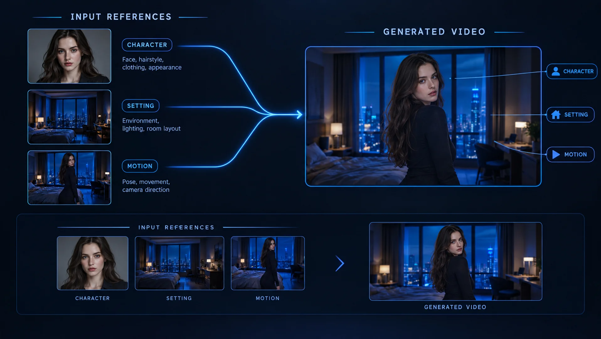 Room and lighting reference used to guide a scene